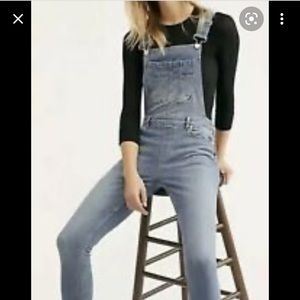 Free People Lexden Blue Denim Overall